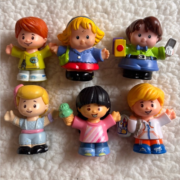 Fisher-Price Other - Set of Five Fisher Price Little People Eddie Sofie Pilot Construction Worker Boy